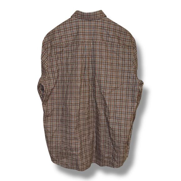 Johnnie-O Bison Brown Check Button Down Flannel Shirt Men’s Sz L - Picture 5 of 5